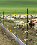 25 Pack T Post Insulators for Electric Fence Wire Heavy Duty Extended Chain Link Fence Insulators on fence with livestock