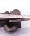 Four Piece Vintage Lathe Tool Holder Set Featuring Sick Precision Cutoff And Parting Turning Inserts on a lathe machine.
