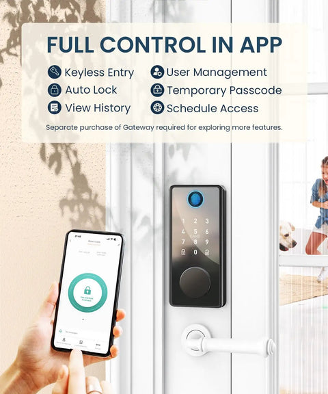 Keyless Entry Smart Deadbolt Lock Featuring Fingerprint Touchscreen And Smartphone App Control For Quick Home Or Office Security No Sweat Install Super Solid Build Quality