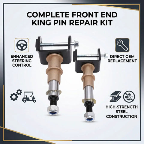 Golf Cart Front End Kings Pin Repair Kit Replacement For Club Car Precedent 2003.5 Up Gas And Electric Models With OEM 102287201 103638601 103638801 Direct Fit displayed