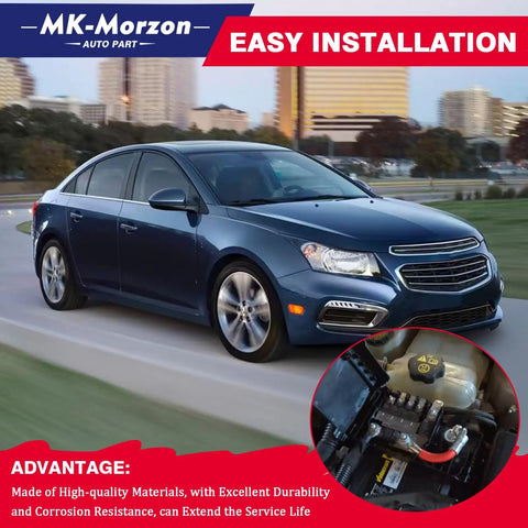 Heavy Duty Fuse Box Battery Terminal With Tough Cover For Chevy Cruze, shown with easy installation on a Chevrolet vehicle.