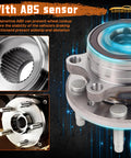 2-Piece Rear Wheel Hub And Bearing Assembly Set For 2012-2018 Focus Without Active Park Assist, 5-Lug With Magnetic ABS Encoder