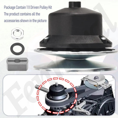 General Transmission RS800 All In One Pro Grade Driven Pulley Kit And Universal Driven Tool For Husqvarna Lawn Mowers GT79253 GT79252 Replacement Complete Kit including components shown.