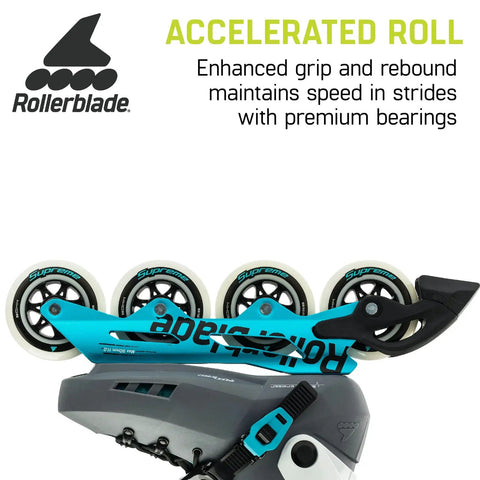 Maxxum XT W Women's Inline Skates Anthracite Aqua Size 8 showing wheels and frame detail for high performance ride