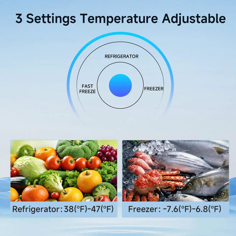 3 settings temperature control graphic for Ace 7 Cu Ft Upright Freezer That Converts To Chill Fridge Mode And Keeps Your Stash Fresh With Smooth Glide Drawers And Spacious Silver Cabinet For Zero Kitchen Stress All Year Round.