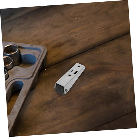 Solid Build Smooth Glide 4 Pack Vertical Barn Door Rollers No Sweat Setup Heavy Duty Pocket Door Hardware Quick Swap slick caster component on wooden surface.