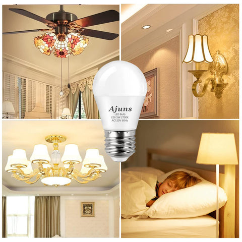 LED Bulb 5W Equivalent To 40W 120V Ceiling Fan Light Bulbs Warm White 2700K A15 E26 Base Not Dimmable 4 Pack staged in home