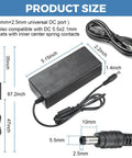 Dimensions of Beefy 48V 3A Power Supply For POE Switch And CCTV Camera, 144W AC/DC Adapter with 5.5x2.5mm DC plug