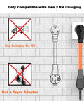 NEMA TT-30P To 14-50R EV Charger Adapter Cord, wall outlet illustration, not suitable for RV or non-EV dryer use