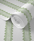 Premium Green Stripes Wallpaper With Heavy Duty Matte Finish And Natural Linen Texture Designed For Homes And Commercial Spots Featuring Pvc Free Composition And Quick Paste To Paper Setup That Totally Slaps, rolled design.