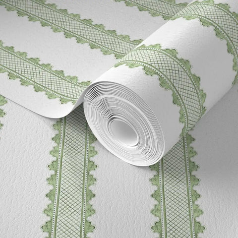 Premium Green Stripes Wallpaper With Heavy Duty Matte Finish And Natural Linen Texture Designed For Homes And Commercial Spots Featuring Pvc Free Composition And Quick Paste To Paper Setup That Totally Slaps, rolled design.
