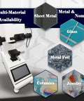 Hella Precise Micro Digital Vickers Hardness Tester With Automatic Turret And Top Shelf Vicker Meter Featuring A 7 Inch Touch Screen Display For Smooth Professional Calibration At 110 Volts and multi-material applications.