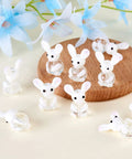 Rabbit Lampwork Glass Beads 10 Pcs Cute Bunny Spacer Beads For DIY Jewelry Making Easter Bracelet Necklace Beading Supplies