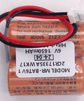 Five Pack 6V 1650mAh 2CR17335A WK17 Non Rechargeable Battery with connector for MR-J4 servo drive, showing product label and wires