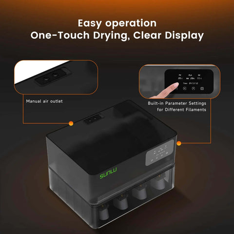 Filament Dryer Attachment For Bambu Lab Gen 1 With 70C Fast Heating, Easy operation touch controls for optimal drying