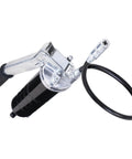 Heavy Duty Lever Grease Gun With 18 Inch Flex Hose And Coupler 7000 PSI High Pressure Deluxe Go-To Workhorse For Pros Built For Day In Day Out Service And Tough Industrial Use showing side view.