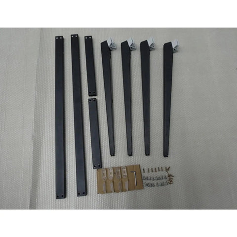 Built Tough Heavy Duty Steel Table Legs For Modern Industrial Diy Furniture Projects with assembly hardware and tools displayed.