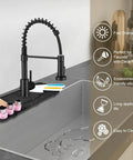 Silicone Faucet Mat Drip Catcher For Kitchen Faucets Tailor Made For 1cm Deck Plate Light Grey on countertop with faucet