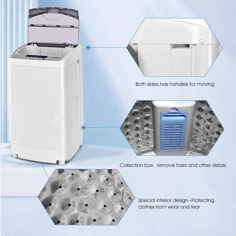 Compact Portable Washer With Smart Auto Cycles And Delay Start Control A Real Game Changer For Small Apartments College Dorms Or Rv Life Handles Dirty Loads Like A Champ While Saving Water Hours with handles and interior design features.