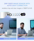Crisp 1080P HD video from No Cap Portable All In One Conference Webcam with integrated mic, showing clear image sensors.