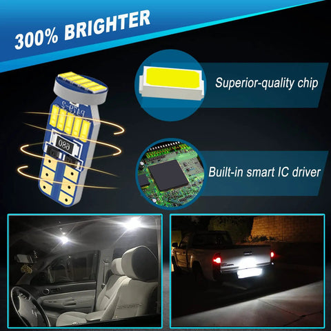 Toyota Tacoma Interior LED Light Kit Plug And Play Upgrade For 2005 2021 Models showing chip and smart IC driver with bright lights