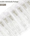 Disposable individually packaged 100 Pieces 27 Gauge Five Eighth Inch Luer Lock Lab Gear Individually Packaged For Easy Portability And Versatile Interfaces Stainless Steel And Polypropylene Components.