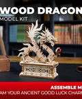 Mind Blowing Wood Dragon 3D Puzzle For Adults With Hidden Compartment on table with bookshelf background