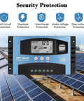 30A MPPT Solar Charge Controller For 12V And 24V Systems With LCD Display Auto Battery Charger Dual USB Ports in solar field.