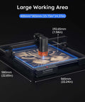 ATOMSTACK A20 PRO V2 laser engraver; black frame, orange laser head, 400x365 mm working area