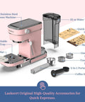 Professional Espresso Machine With 20 Bar Pump And Milk Frother Steam Wand For Cappuccino And Latte At Home Stainless Steel Easy To Use Great Gift For Women Wives Daughters Moms Pink