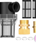 Premium Garden Sediment Filter For Pressure Washers And Transfer Pumps, Heavy Duty Leakproof Three Quarters Inch Inlet, Raw Water Strainer Set