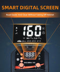 Close-up of LED display on 3 In 1 MIG Welder With Dual Voltage 110V 220V Flux Core Gasless MIG Lift TIG Stick Workhorse Portable Inverter Welder.