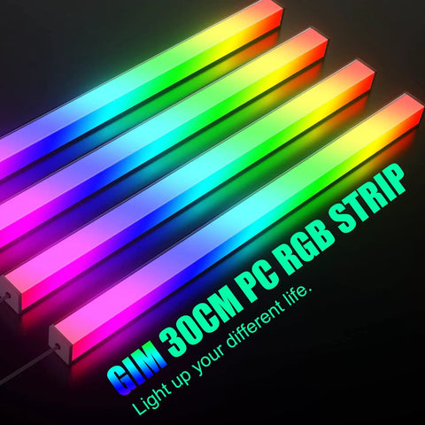 Rgb Pc Light Strip Kit For Gaming Case With Magnetic Addressable Led Lit 0.98ft Argb 5V 3Pin Header Sync With Asus Aura