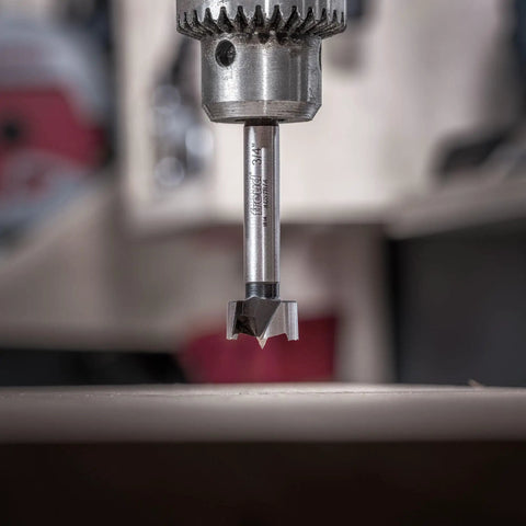 PB-005 Three Quarter Inch Forstner Bit With Three Eighths Inch Shank No Nonsense Durability Forged Construction Delivers Razor Sharp Serrated Edge For Fast Precise Starting Holes And Smooth Flat Holes In Woodworking Projects