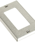 Stainless Steel 1 Gang Decora Wall Plate With GFCI Device Mount Slick Look Smooth Face And Rounded Edges