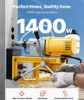 Heavy Duty Portable Magnetic Drill Press For Metal with 1400W motor, high-precision spindle, and sturdy metal body.