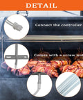 Plug And Play RTD Temperature Sensor Probe Replacement For DLX And Woodwind Pellet Grills, PG24-44 Compatible, Easy Install, OEM-Style Replacement Part, Durable Grill Temperature Probe For Consistent Grilling installed on pellet grill, with connector, screw, nut, and metal probe detail