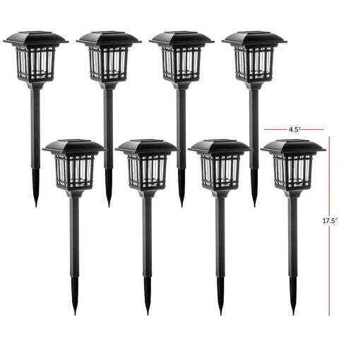 8 Pack Solar Pathway Lights Outdoor Waterproof Yard Lighting for Lawn Driveway Walkway Landscape, Easy Install, Cold White Glow