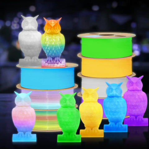 Hella Bright Glow In The Dark 3D Printer Filament Bundle 1.75 Mm Rainbow Green Blue Yellow PLA Spool 250Gx4 Pack Solid Choice For Weekend Warriors And Makers