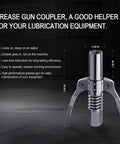 High-performance leakproof grease gun coupler 12000 PSI with six-claw design for secure, leak-free lubrication and easy operation.