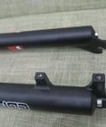 Close-up of black 26 Inch Suspension Fork for Mountain Bikes, Single Shoulder 28.6mm Straight Tube, Ultralight Aluminum Alloy