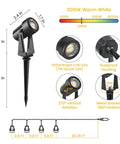 4 Pack Landscape Lighting Kit With Plug In Outdoor LED Spotlights Low Voltage 12V Transformer 3000K Warm White IP65 Waterproof