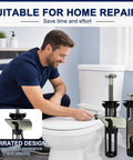 Image of a man installing the Six Pack Heavy Duty Toilet Seat Replacement Bolt Kit Featuring Rock Solid 304 Stainless Steel Fasteners.