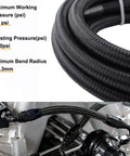 8AN Braided Hose 10Ft Beefed Up Heavy Duty High Pressure Fuel Line and Transmission Cooler Kit AN8 Stainless Steel Push Lock