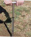 Heavy Duty Handle Soil Sampler Probe In Stainless Steel Pro Grade Durable And Lightweight Lawn Care Tool For Soil Testing Gardening Agriculture Golf Course Maintenance No Fuss Carry And Reusable shown in use.