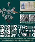 Hands On Five Cylinder Radial Aircraft Engine Model Kit, 1 To 6 Scale, Metal Engine Build For Adults, Educational STEM Toy, Realistic Powerplant Replica, Perfect Gift For Engineers And Makers, parts layout