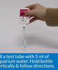 Zero Drama Saltwater Aquarium Water Test Kit showing test tube filling with nitrite test solution for accurate readings.