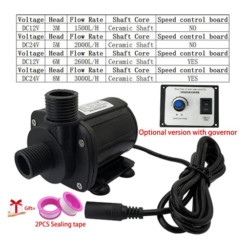 Heavy Duty 3000L/h Submersible Water Pump With Automatic Control 12/24V DC High Flow Capable Of Moving Over 8M Height Smooth Quiet Operation Ideal For Industrial Use Long Lasting Build Low Noise Performance