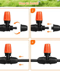 Installation steps for 25 Pack Micro Spray Drippers With Three Way Atomizing Nozzles For One Quarter Inch Tubing Lock Barbed Drip Irrigation Fittings