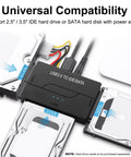 Three In One Universal SATA IDE To USB Drive Reader For 2.5 And 3.5 HDD SSD And DVD CD Optical Drives With Fast 5Gbps Data Transfer Grab And Go Backup And Recovery For Old Legacy Drives, black USB adapter